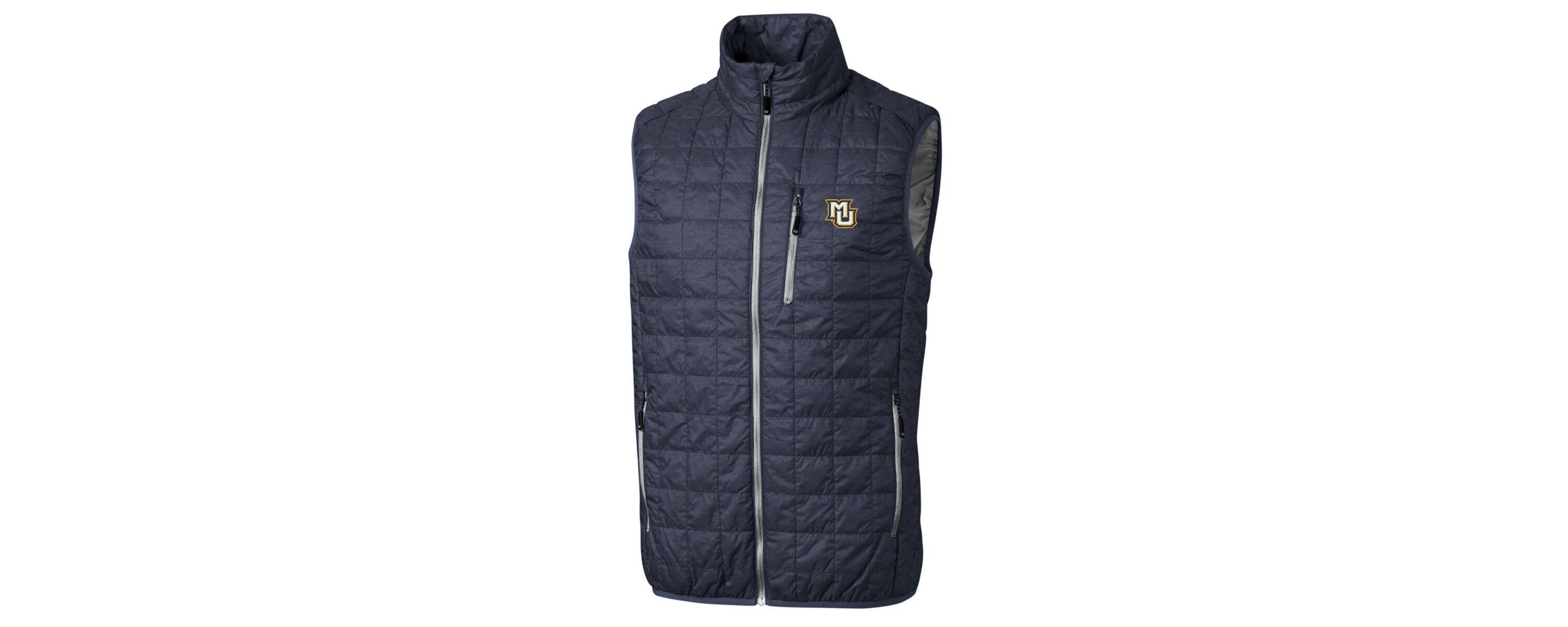 NCAA Heathered Marquette Golden Eagles Big & Tall Rainier PrimaLoft Eco Full-Zip Puffer Vest