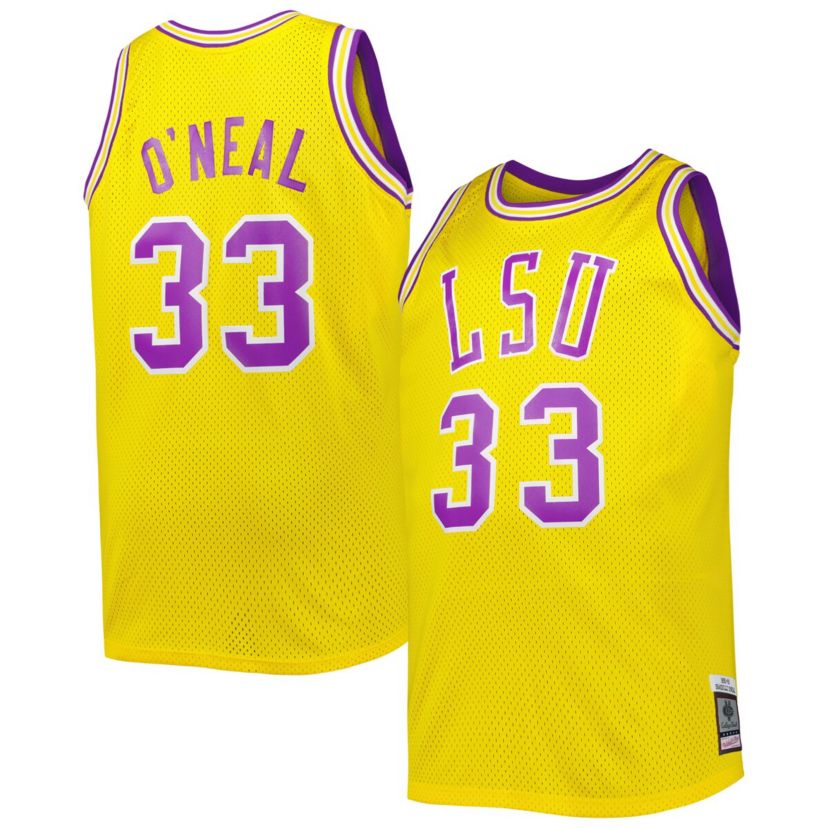 NCAA 1990/91 Shaquille ONeal LSU Tigers Big & Tall Swingman Jersey