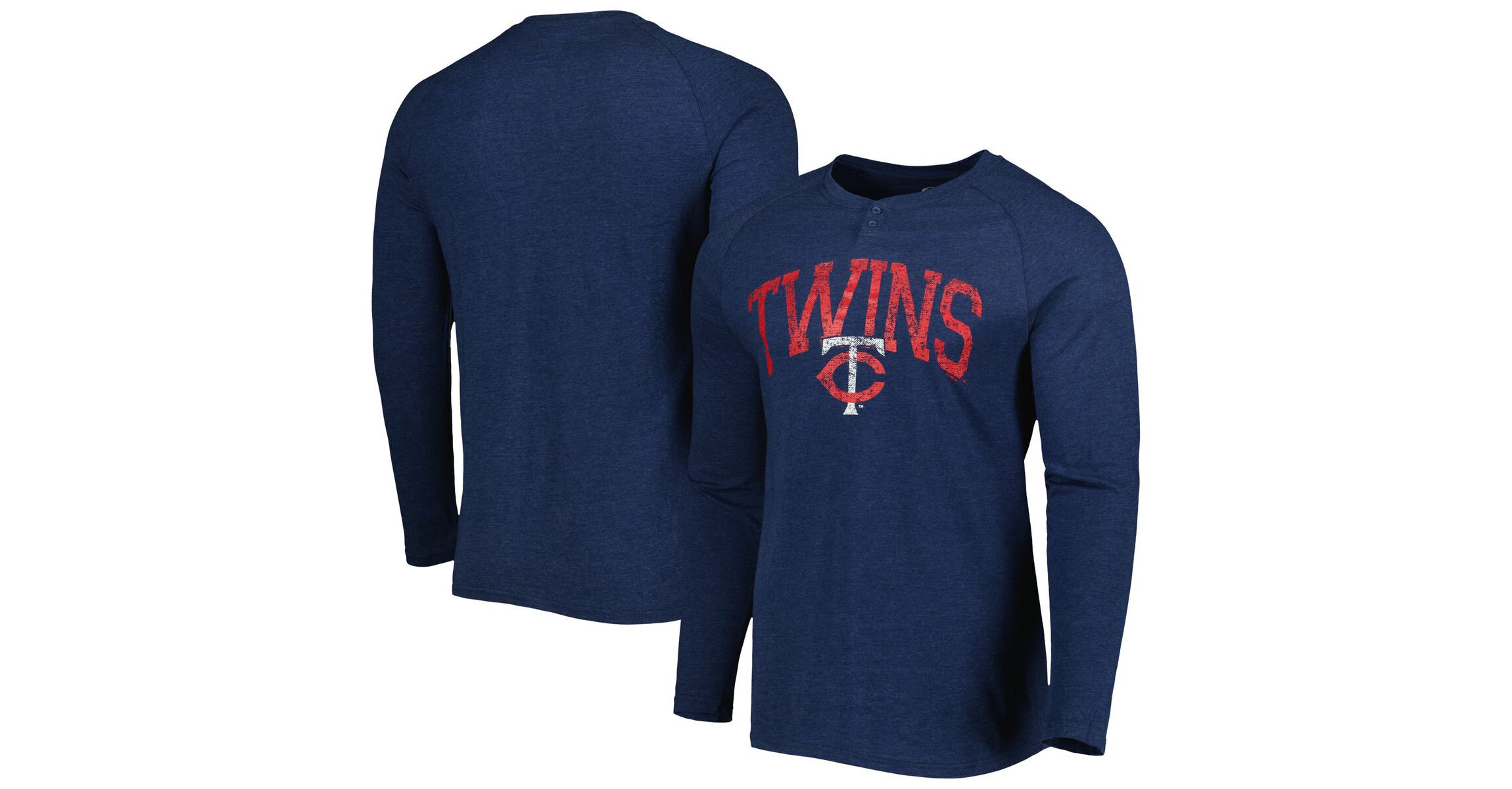 MLB Minnesota Twins Inertia Raglan Long Sleeve Henley Top