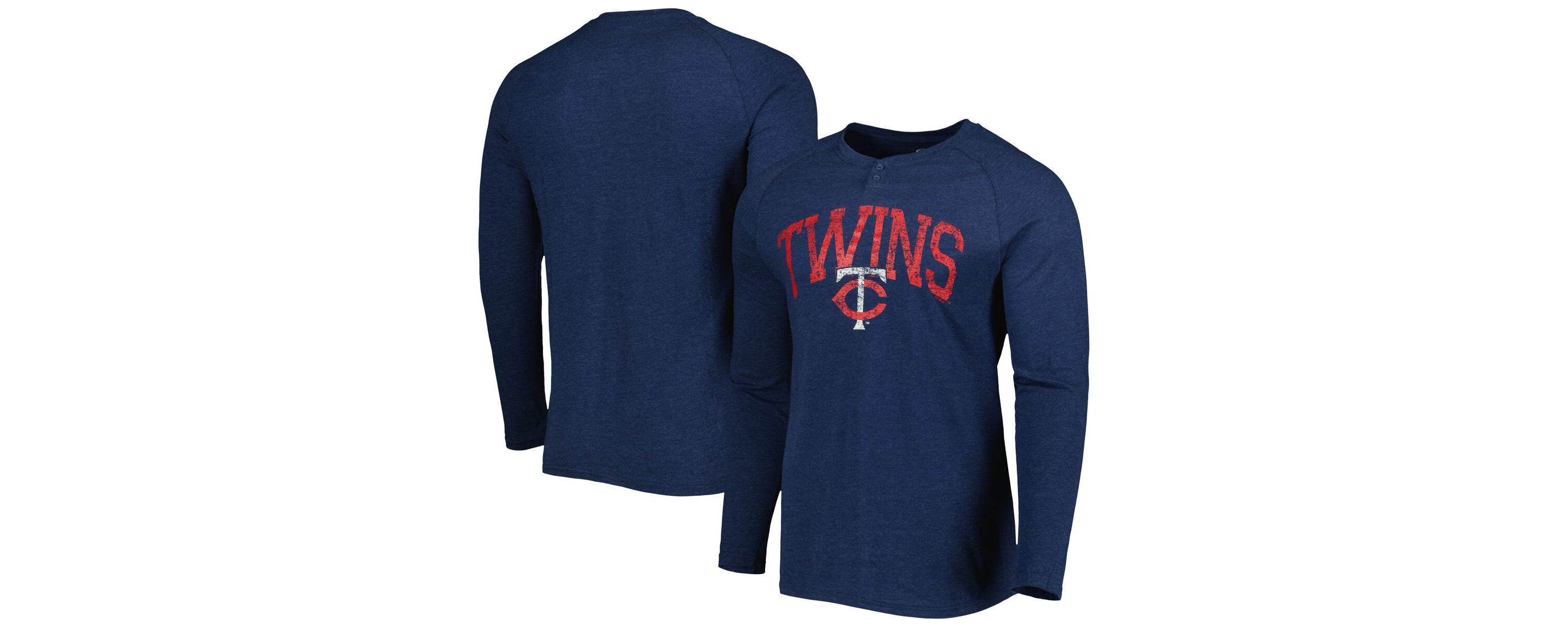 MLB Minnesota Twins Inertia Raglan Long Sleeve Henley Top