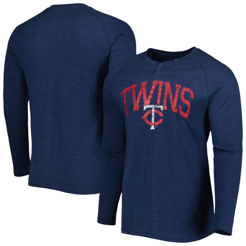 MLB Minnesota Twins Inertia Raglan Long Sleeve Henley Top