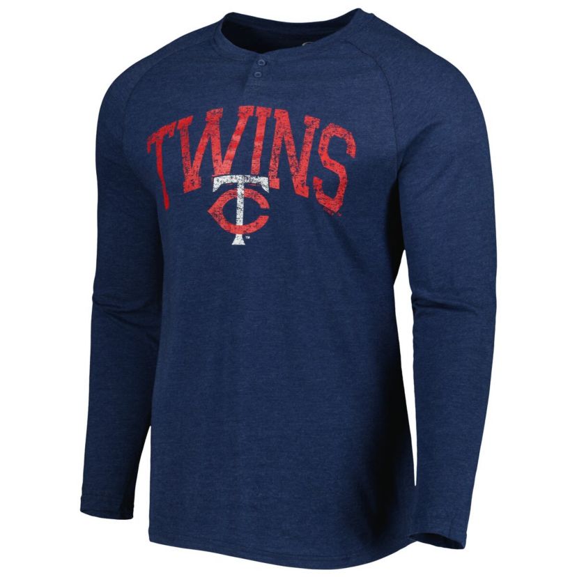 MLB Minnesota Twins Inertia Raglan Long Sleeve Henley Top