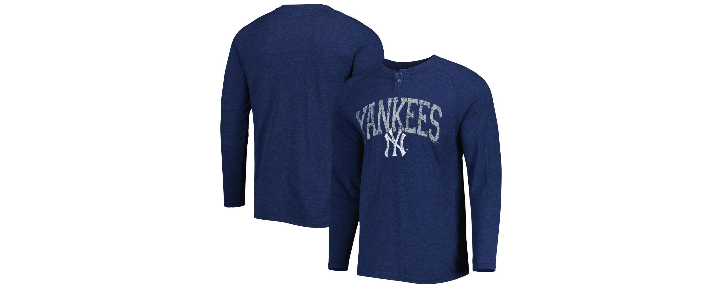 MLB New York Yankees Inertia Raglan Long Sleeve Henley Top