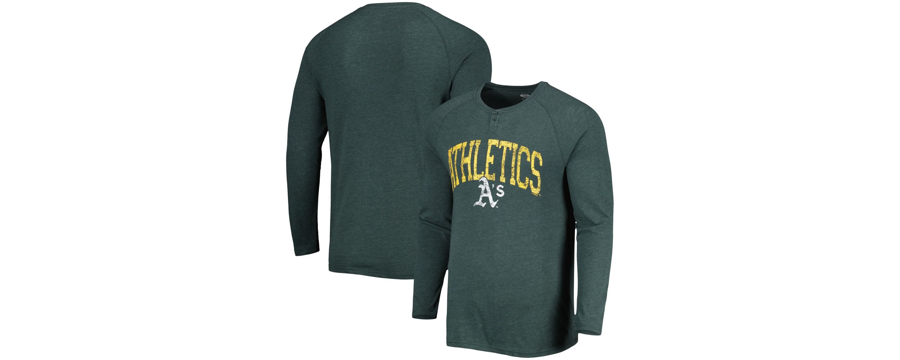 Cooperstown Teams Athletics Inertia Raglan Long Sleeve Henley Top