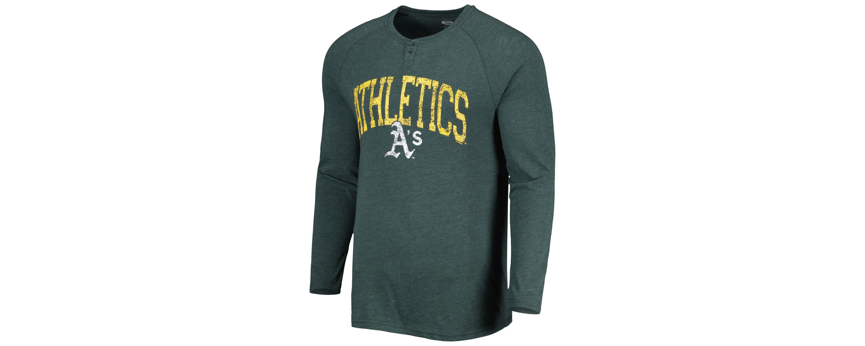 Cooperstown Teams Athletics Inertia Raglan Long Sleeve Henley Top