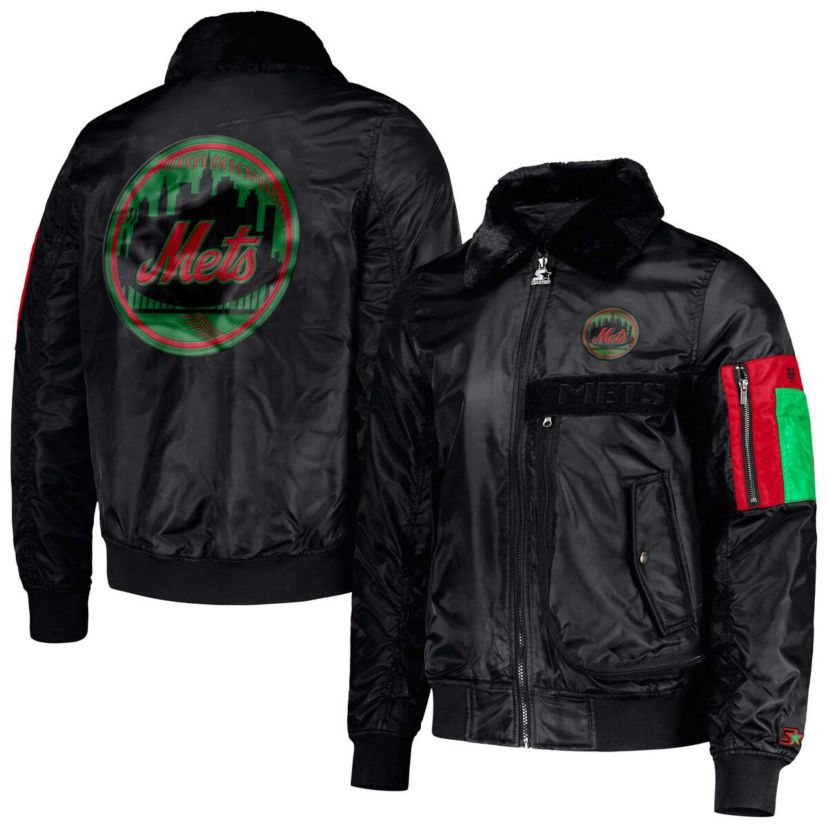 MLB x Ty Mopkins New York Mets History Month Satin Full-Zip Jacket