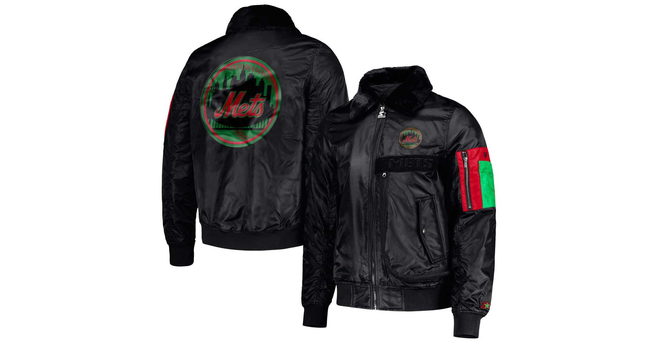 MLB x Ty Mopkins New York Mets History Month Satin Full-Zip Jacket