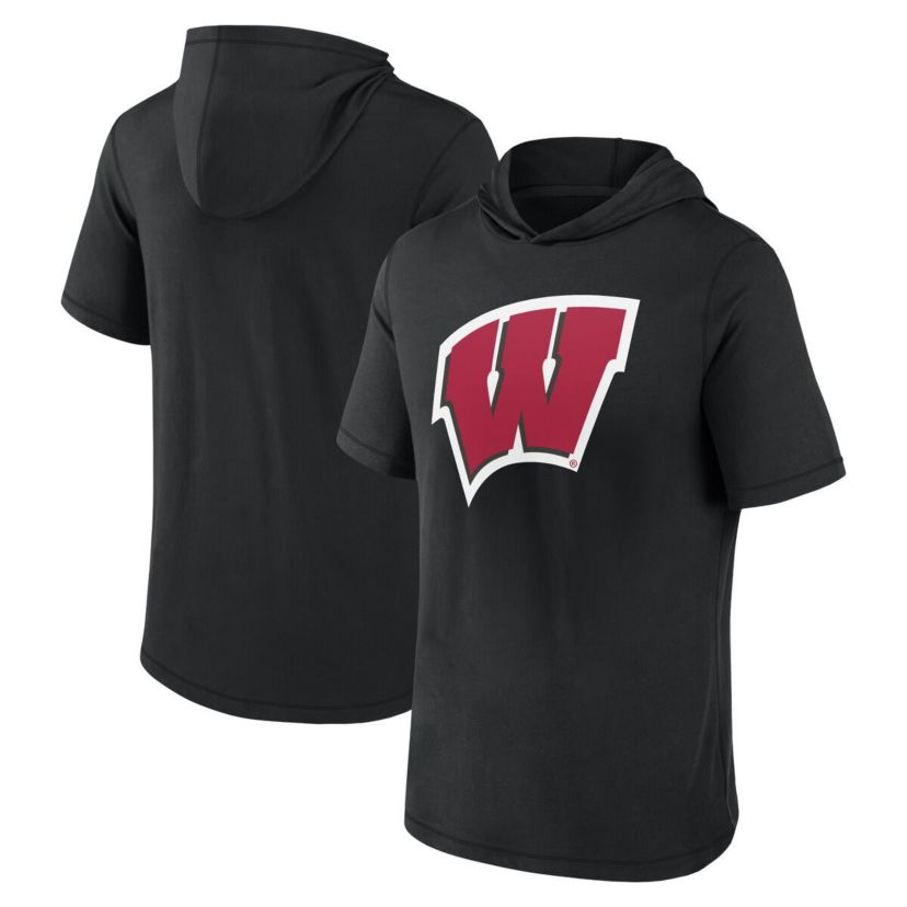 NCAA Fanatics Wisconsin Badgers Primary Logo Hoodie T-Shirt