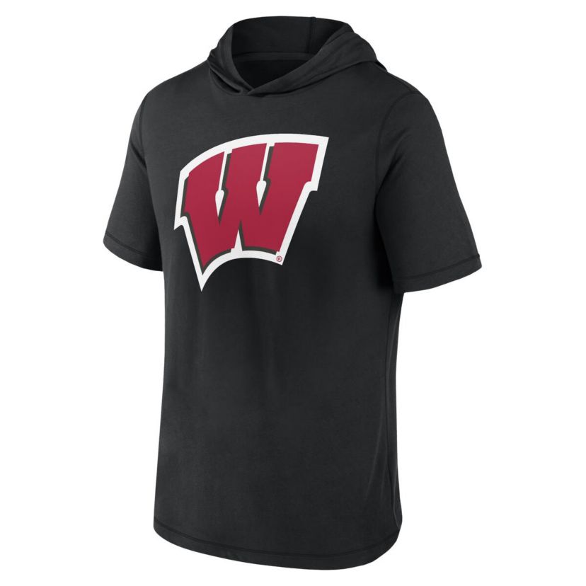 NCAA Fanatics Wisconsin Badgers Primary Logo Hoodie T-Shirt