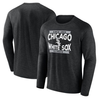 Men's Chicago White Sox MLB Fanatics Chicago Sox Heroic Play Raglan Long Sleeve T-Shirt, Black, Small