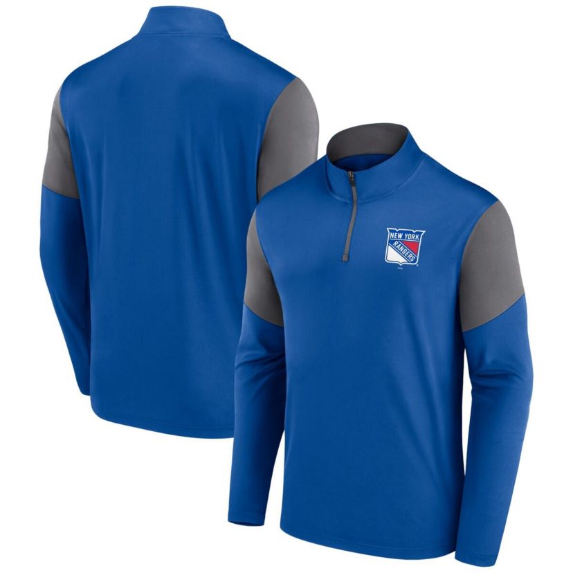 NHL Fanatics New York Rangers Logo Quarter-Zip Top