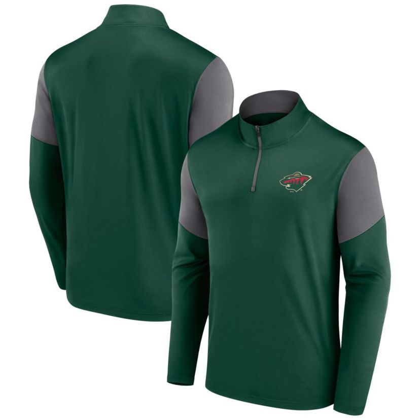 NHL Fanatics Minnesota Wild Logo Quarter-Zip Top
