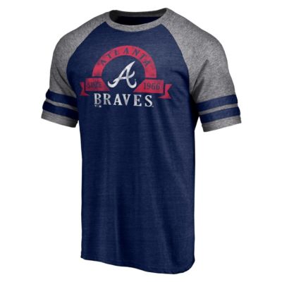 MLB Fanatics Atlanta Braves Utility Two-Stripe Raglan Tri-Blend T-Shirt