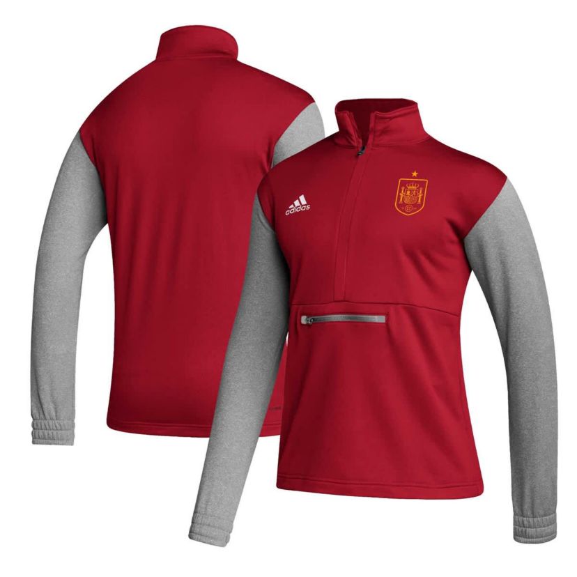 Soccer National Teams Spain National Team Crest Long Sleeve Half-Zip Top