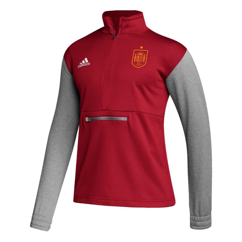 Soccer National Teams Spain National Team Crest Long Sleeve Half-Zip Top