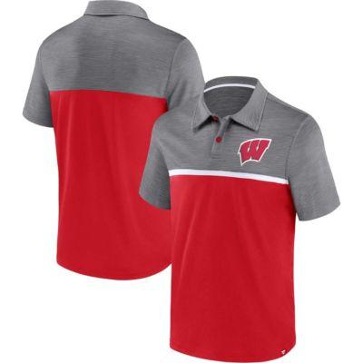 Men's NCAA Fanatics Wisconsin Badgers Polo, Red, Medium