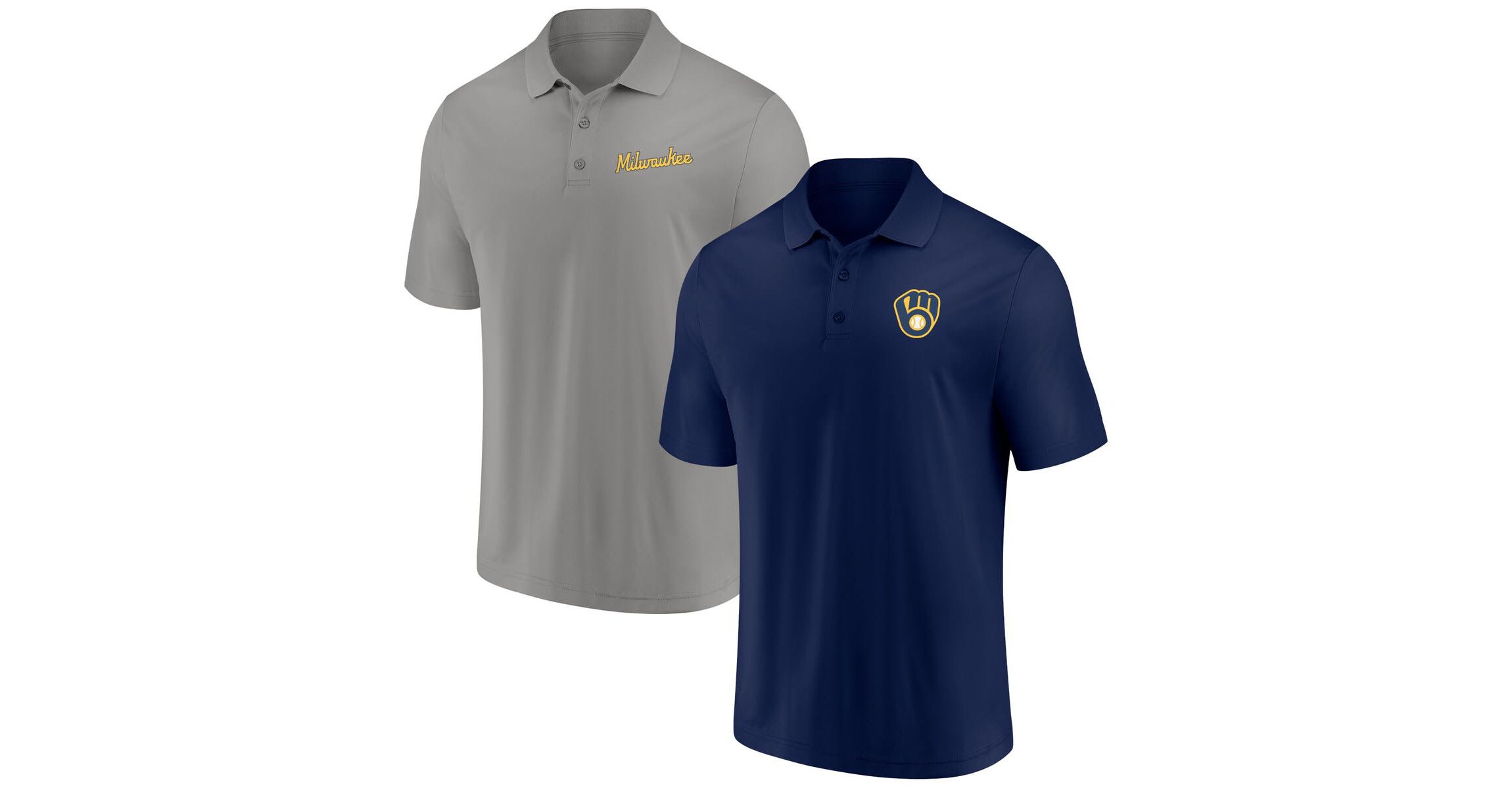 MLB Fanatics Milwaukee Brewers Dueling Logos Polo Combo Set
