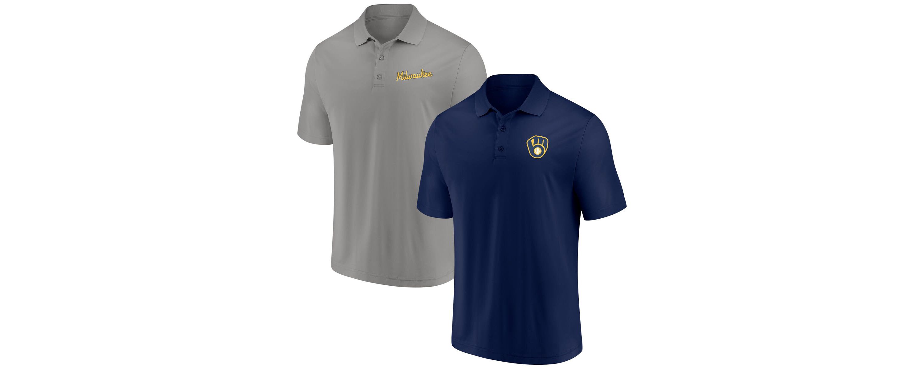 MLB Fanatics Milwaukee Brewers Dueling Logos Polo Combo Set