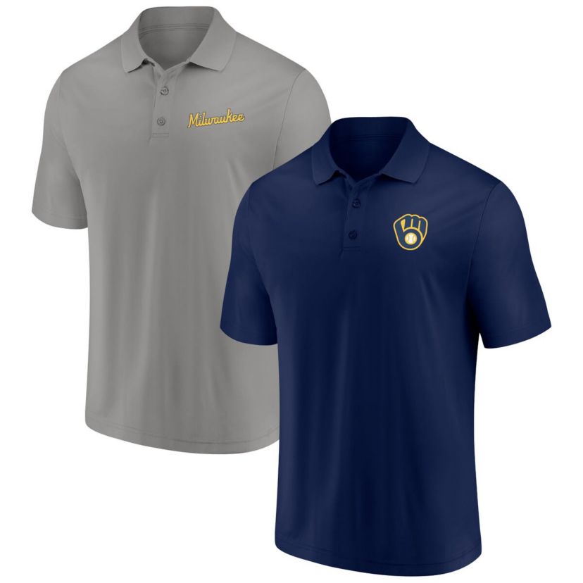 MLB Fanatics Milwaukee Brewers Dueling Logos Polo Combo Set