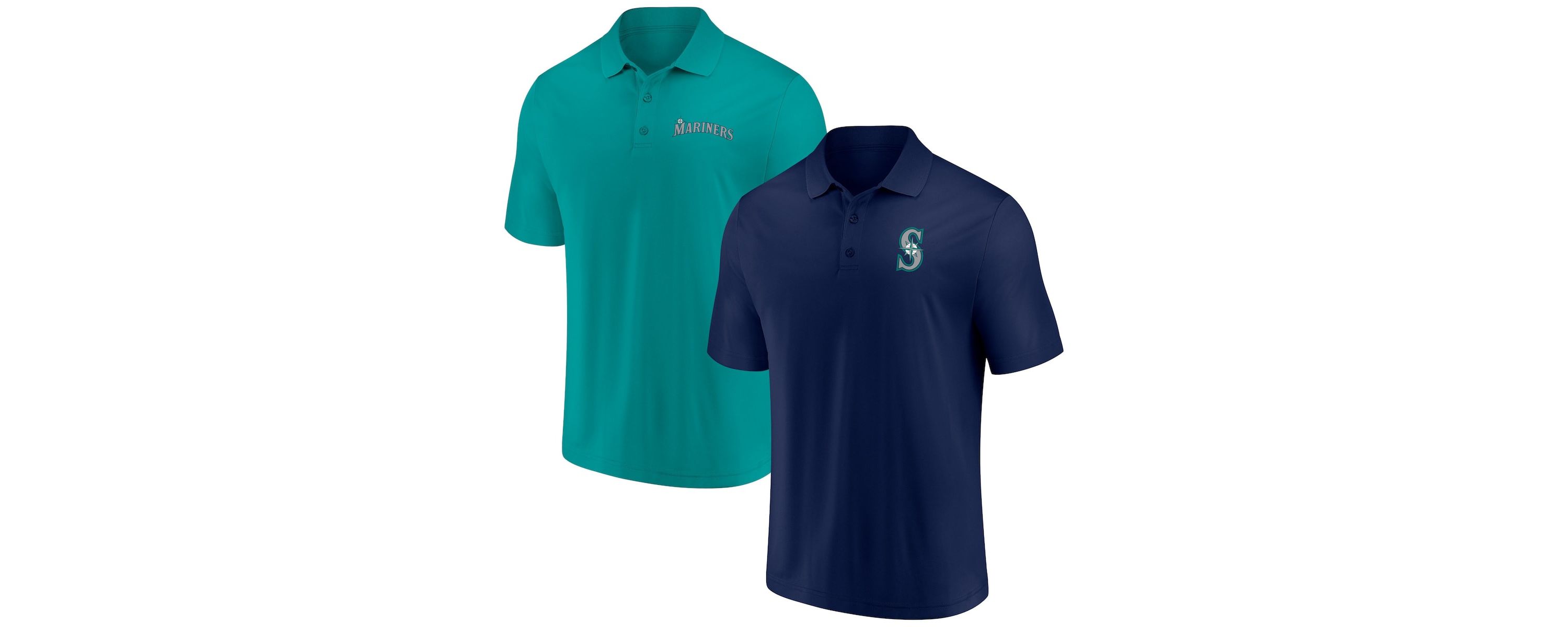 MLB Fanatics Navy/Teal Seattle Mariners Dueling Logos Polo Combo Set