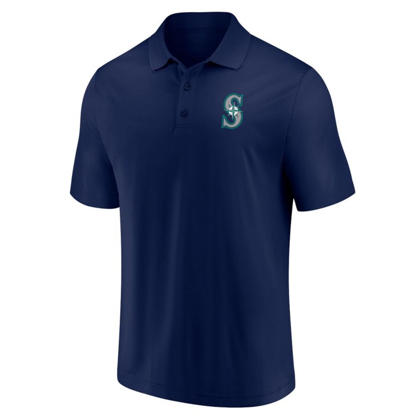 MLB Fanatics Navy/Teal Seattle Mariners Dueling Logos Polo Combo Set