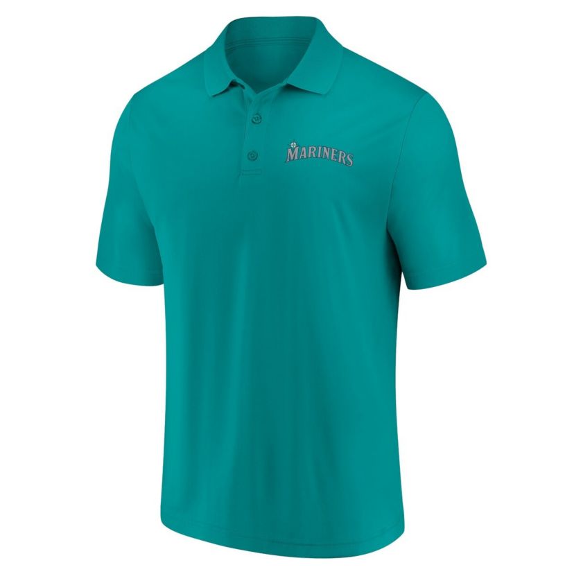 MLB Fanatics Navy/Teal Seattle Mariners Dueling Logos Polo Combo Set