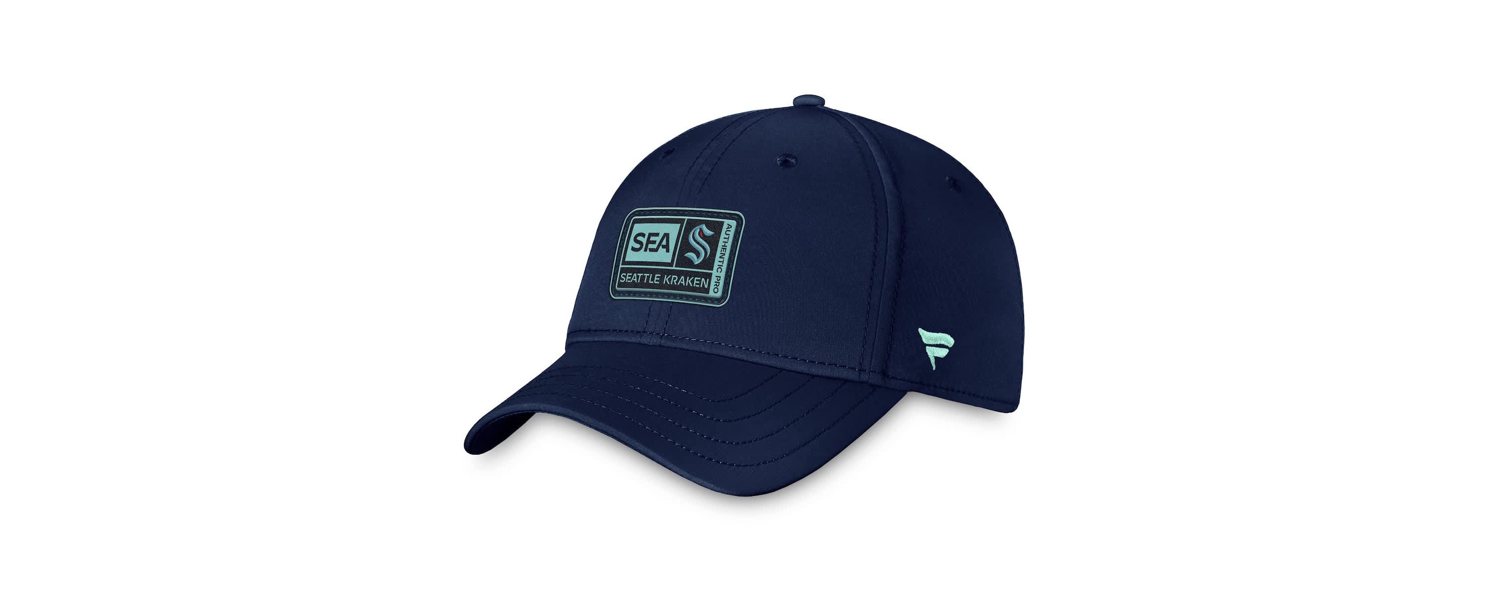 NHL Fanatics Deep Sea Seattle Kraken Authentic Pro Training Camp Flex Hat