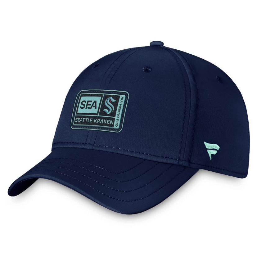 NHL Fanatics Deep Sea Seattle Kraken Authentic Pro Training Camp Flex Hat