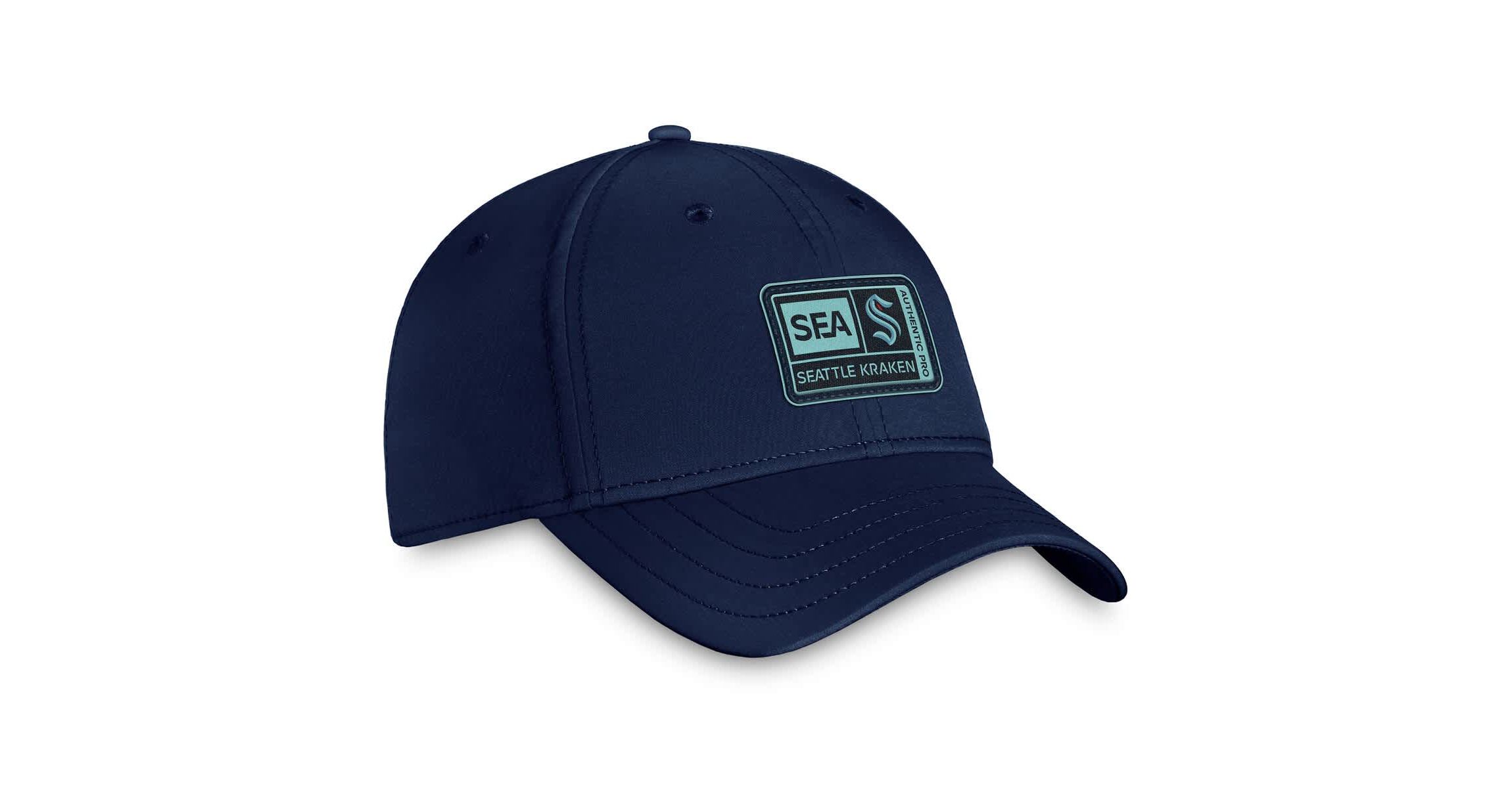 NHL Fanatics Deep Sea Seattle Kraken Authentic Pro Training Camp Flex Hat
