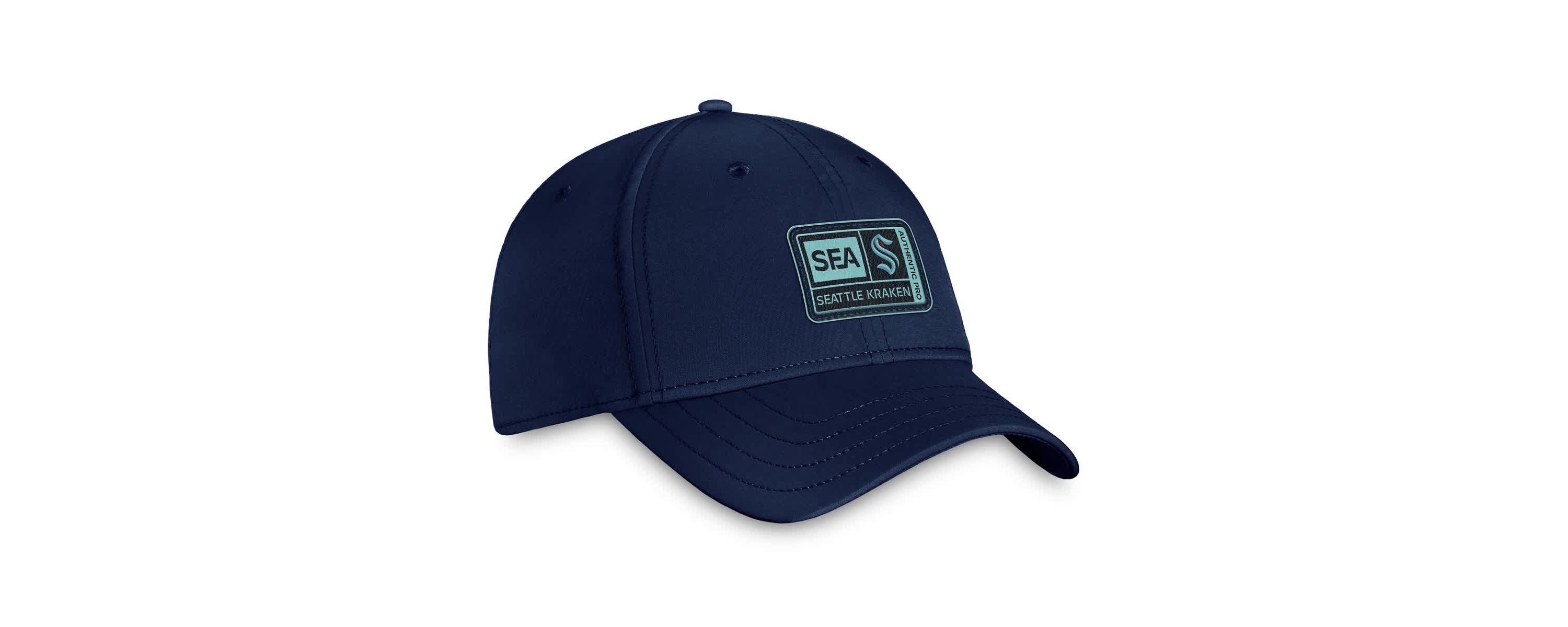 NHL Fanatics Deep Sea Seattle Kraken Authentic Pro Training Camp Flex Hat