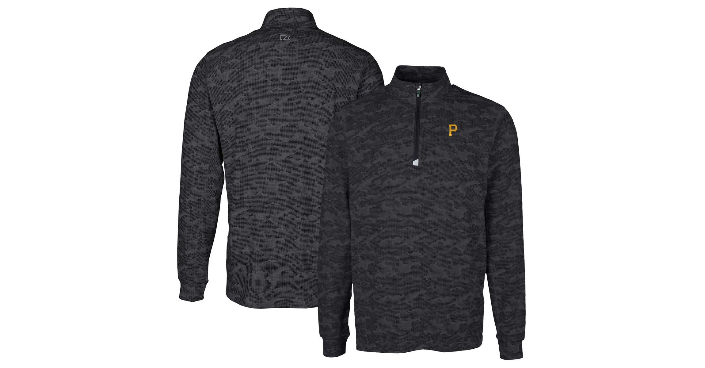 MLB Pittsburgh Pirates Big & Tall Traverse Print Stretch Quarter-Zip Pullover Top