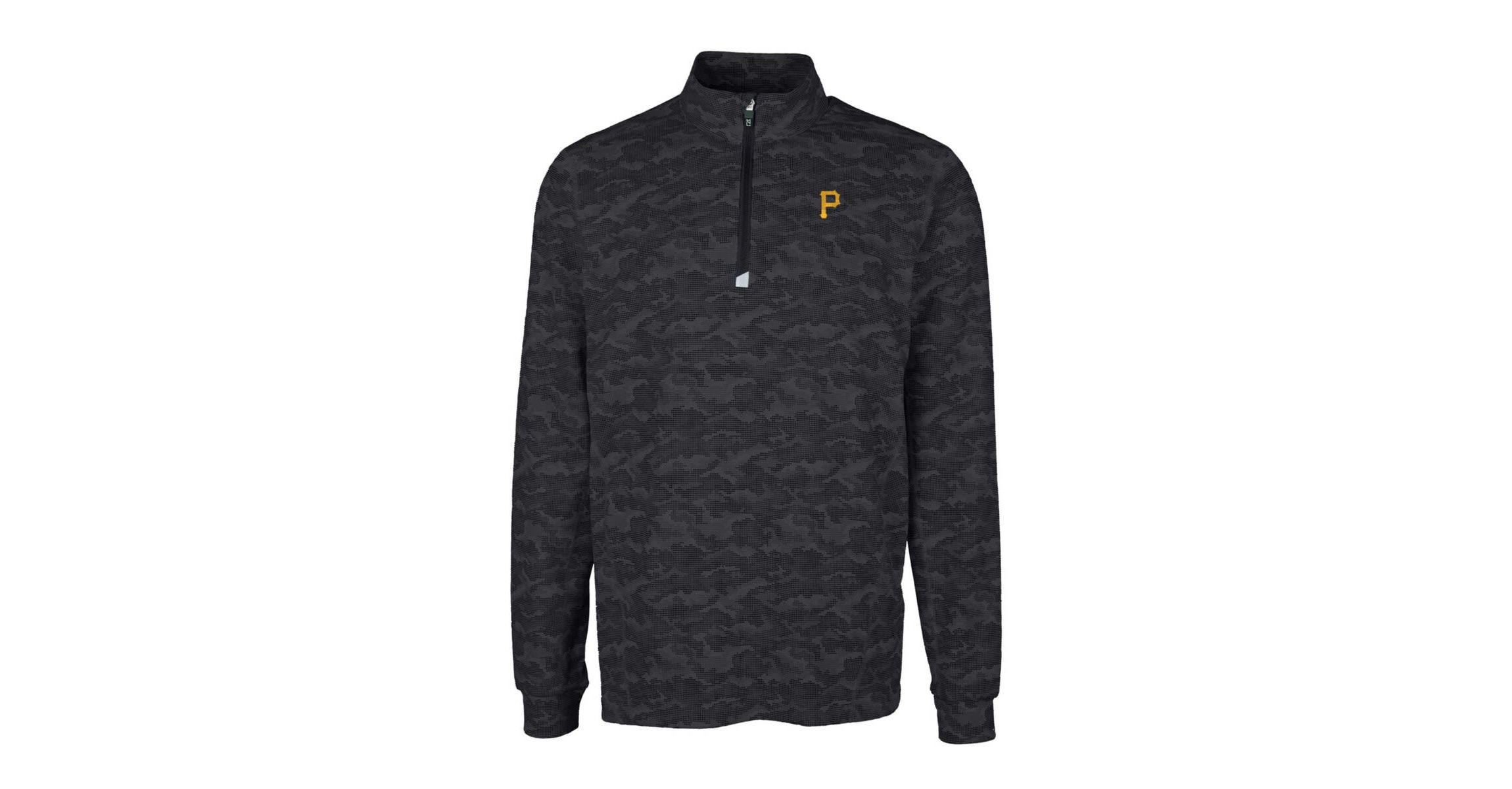 MLB Pittsburgh Pirates Big & Tall Traverse Print Stretch Quarter-Zip Pullover Top