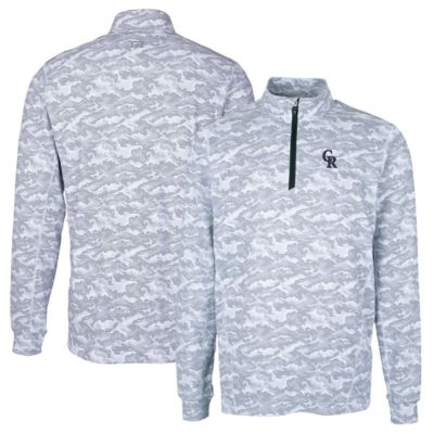 MLB Colorado Rockies Big & Tall Traverse Print Stretch Quarter-Zip Pullover Top