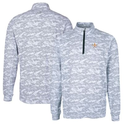 MLB Houston Astros Big & Tall Traverse Print Stretch Quarter-Zip Pullover Top