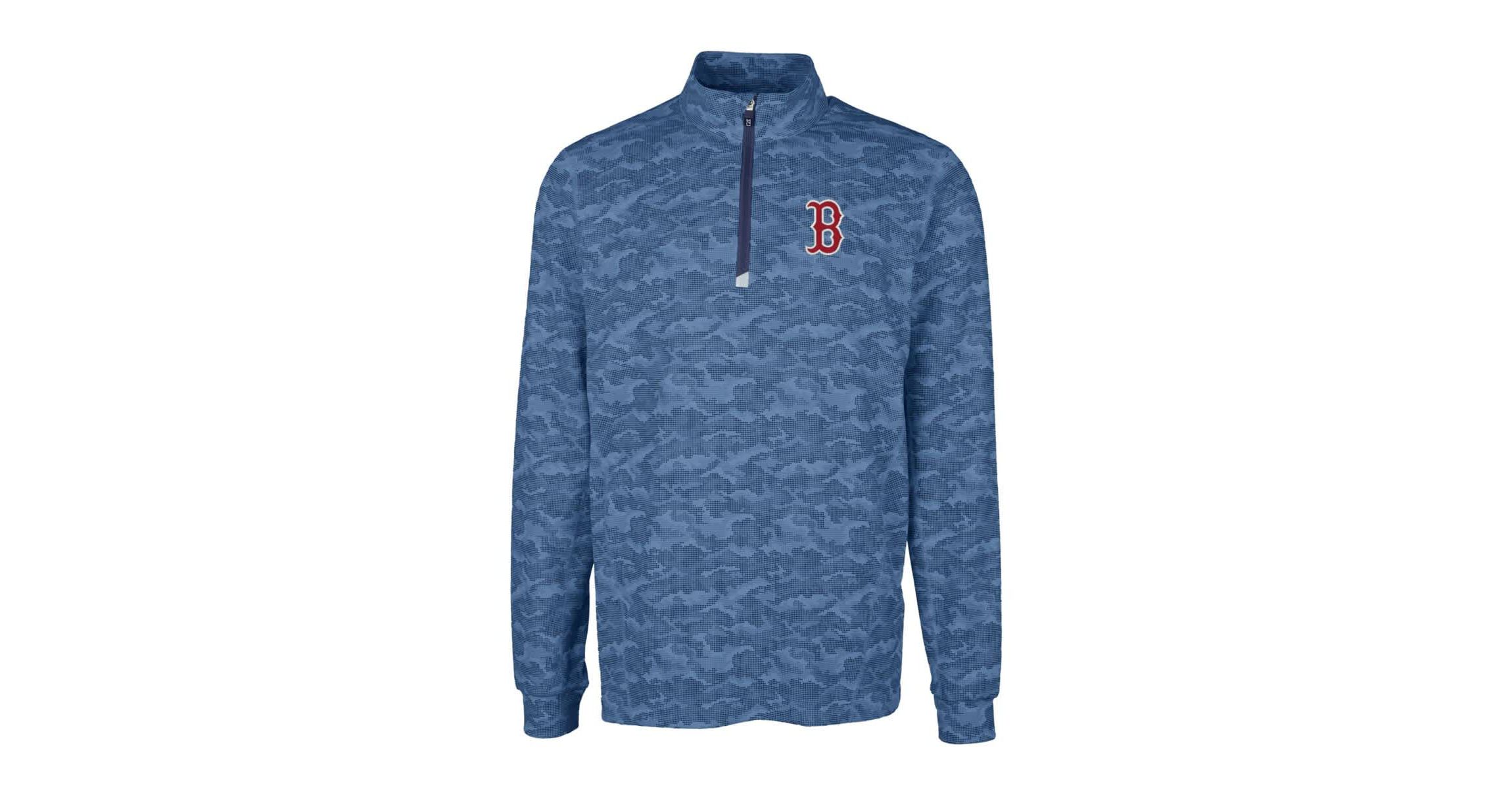Boston Red Sox MLB Boston Sox Big & Tall Traverse Print Stretch Quarter-Zip Pullover Top