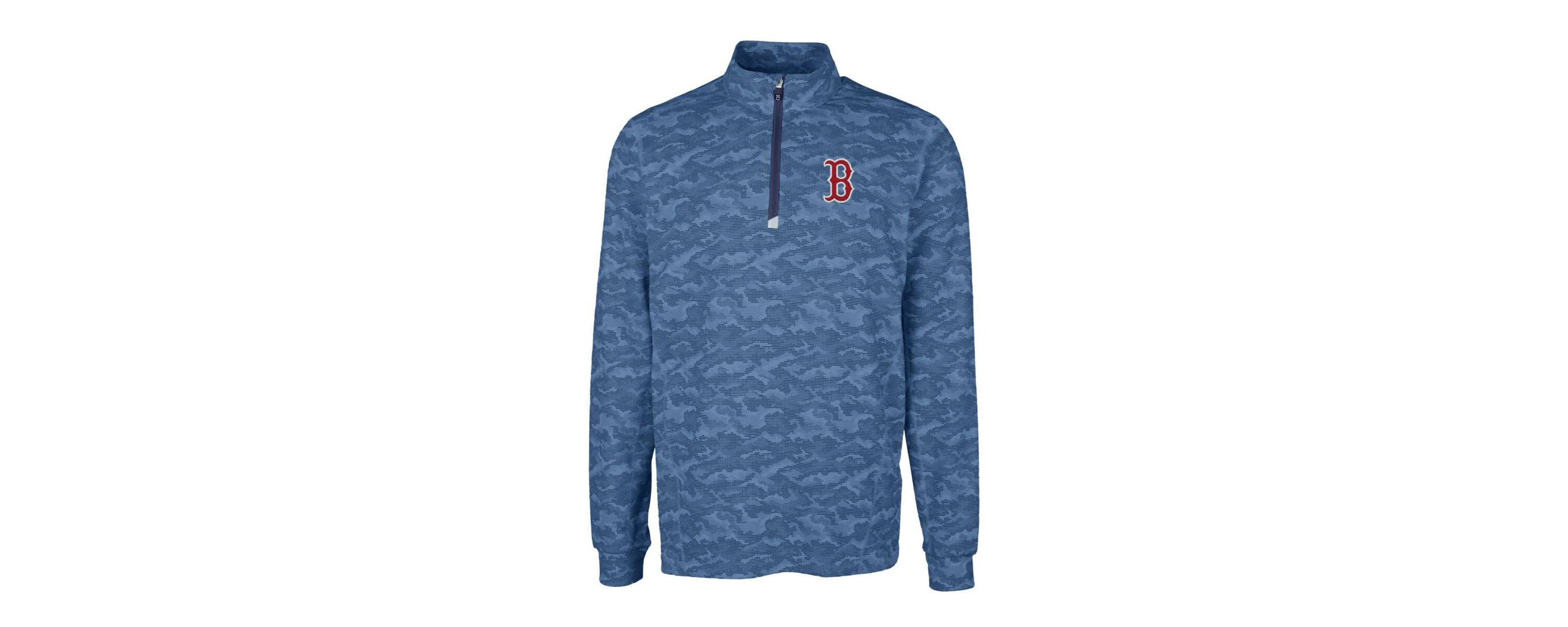 Boston Red Sox MLB Boston Sox Big & Tall Traverse Print Stretch Quarter-Zip Pullover Top