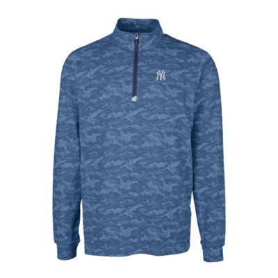 MLB New York Yankees Traverse Print Stretch Quarter-Zip Pullover Top