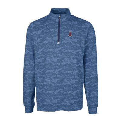 MLB Los Angeles Angels Traverse Print Stretch Quarter-Zip Pullover Top