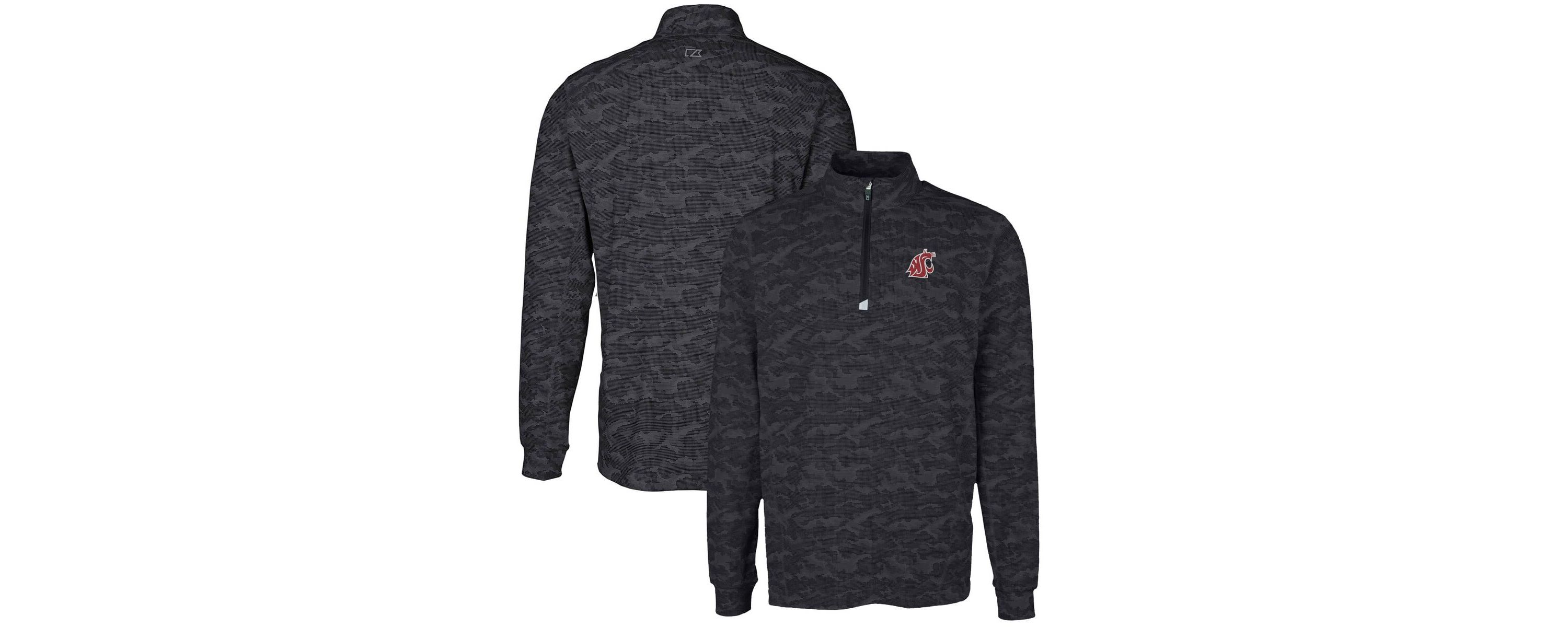 NCAA Washington State Cougars Big & Tall Traverse Print Stretch Quarter-Zip Pullover Top