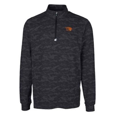 NCAA Oregon State Beavers Big & Tall Traverse Print Stretch Quarter-Zip Pullover Top