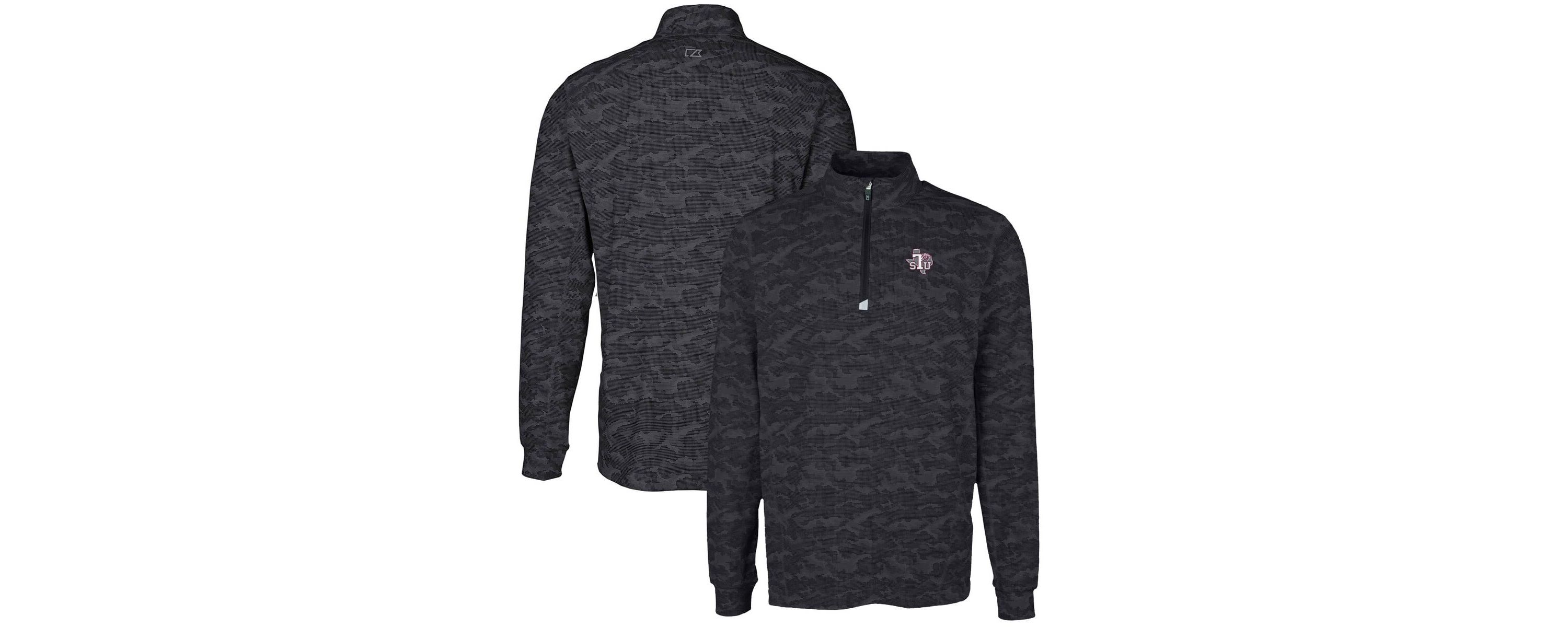 NCAA Texas Southern Tigers Big & Tall Traverse Print Stretch Quarter-Zip Pullover Top