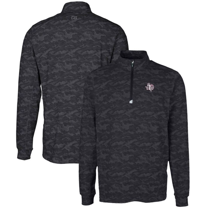 NCAA Texas Southern Tigers Big & Tall Traverse Print Stretch Quarter-Zip Pullover Top