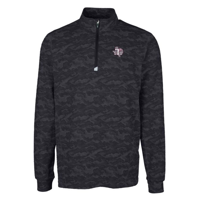 NCAA Texas Southern Tigers Big & Tall Traverse Print Stretch Quarter-Zip Pullover Top