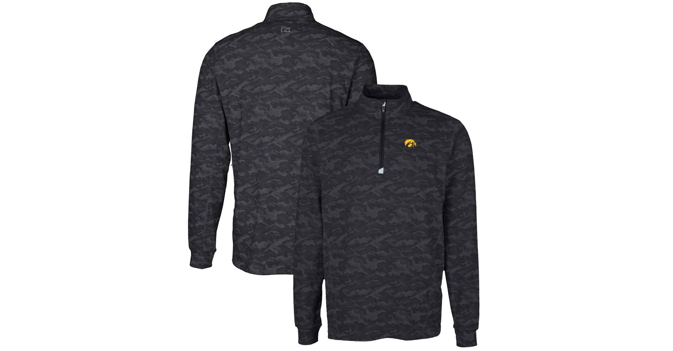 NCAA Iowa Hawkeyes Big & Tall Traverse Print Stretch Quarter-Zip Pullover Top