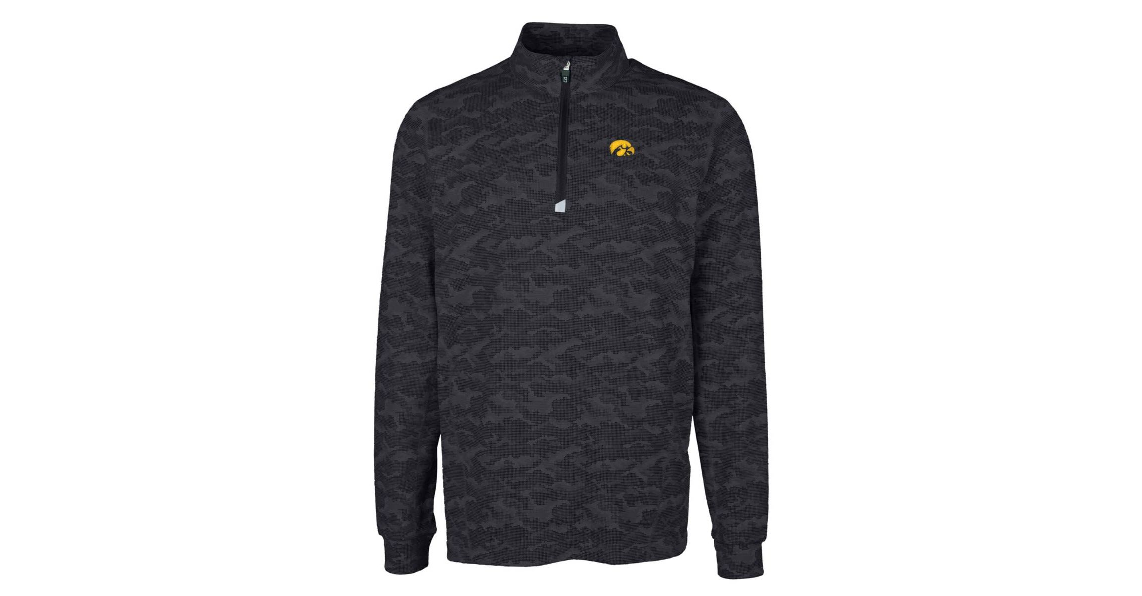 NCAA Iowa Hawkeyes Big & Tall Traverse Print Stretch Quarter-Zip Pullover Top
