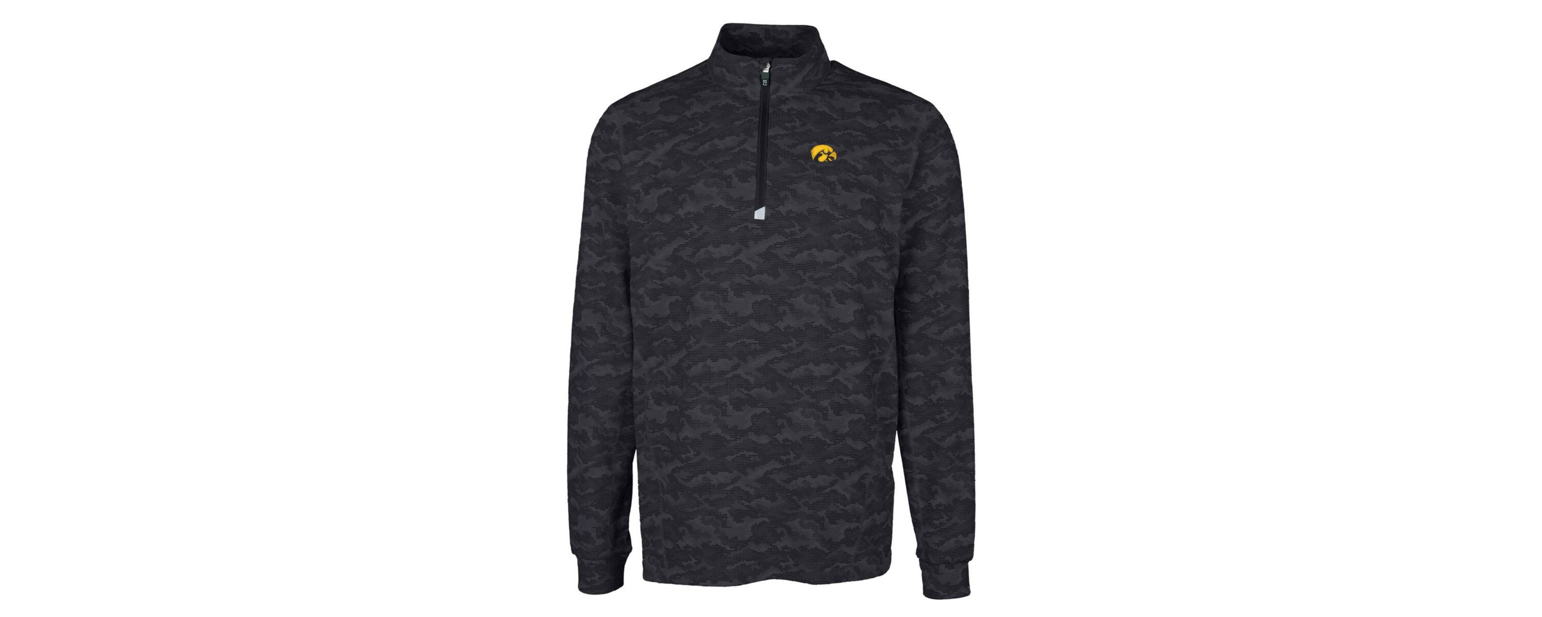 NCAA Iowa Hawkeyes Big & Tall Traverse Print Stretch Quarter-Zip Pullover Top