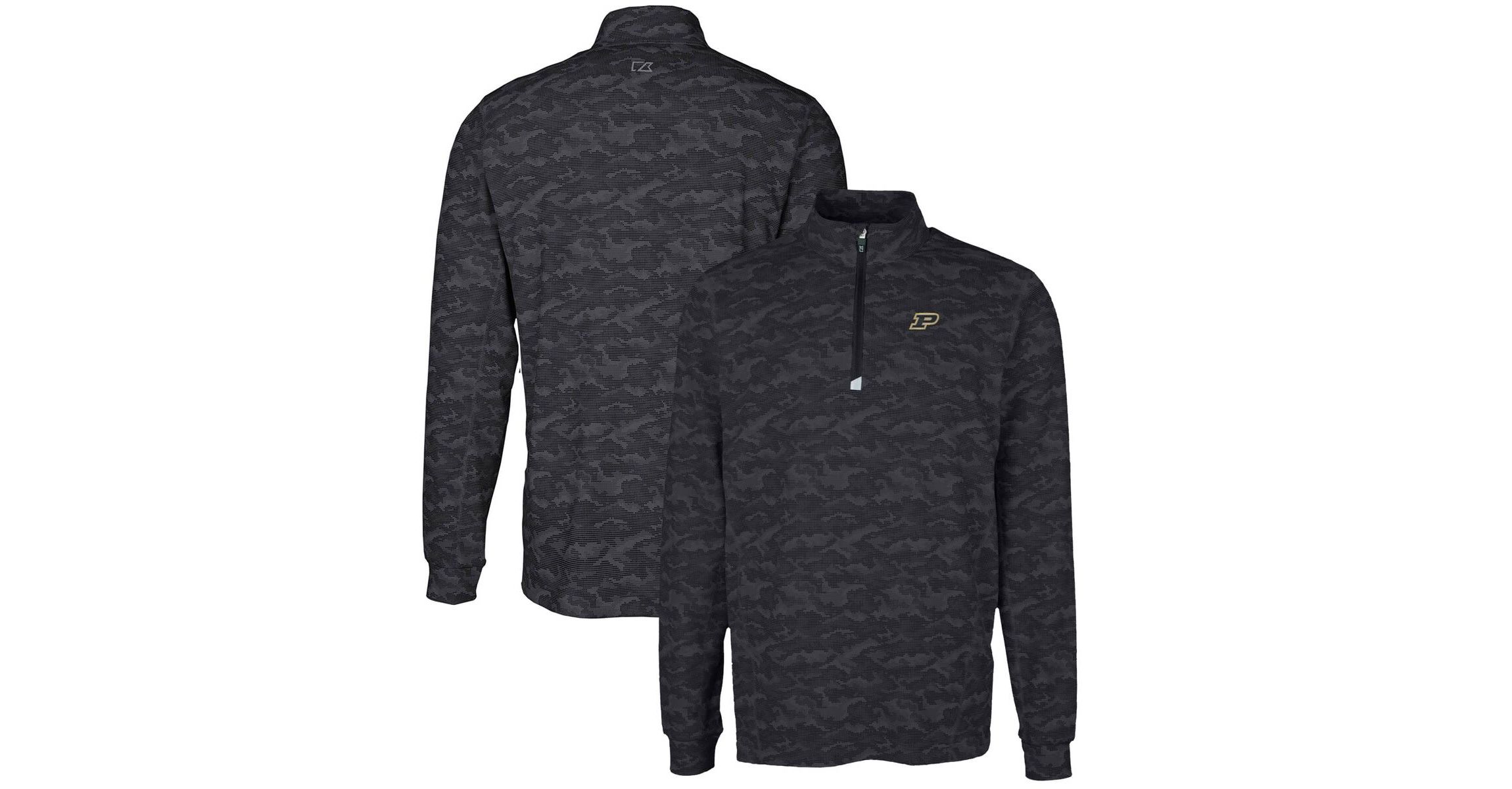 NCAA Purdue Boilermakers Big & Tall Traverse Print Stretch Quarter-Zip Pullover Top