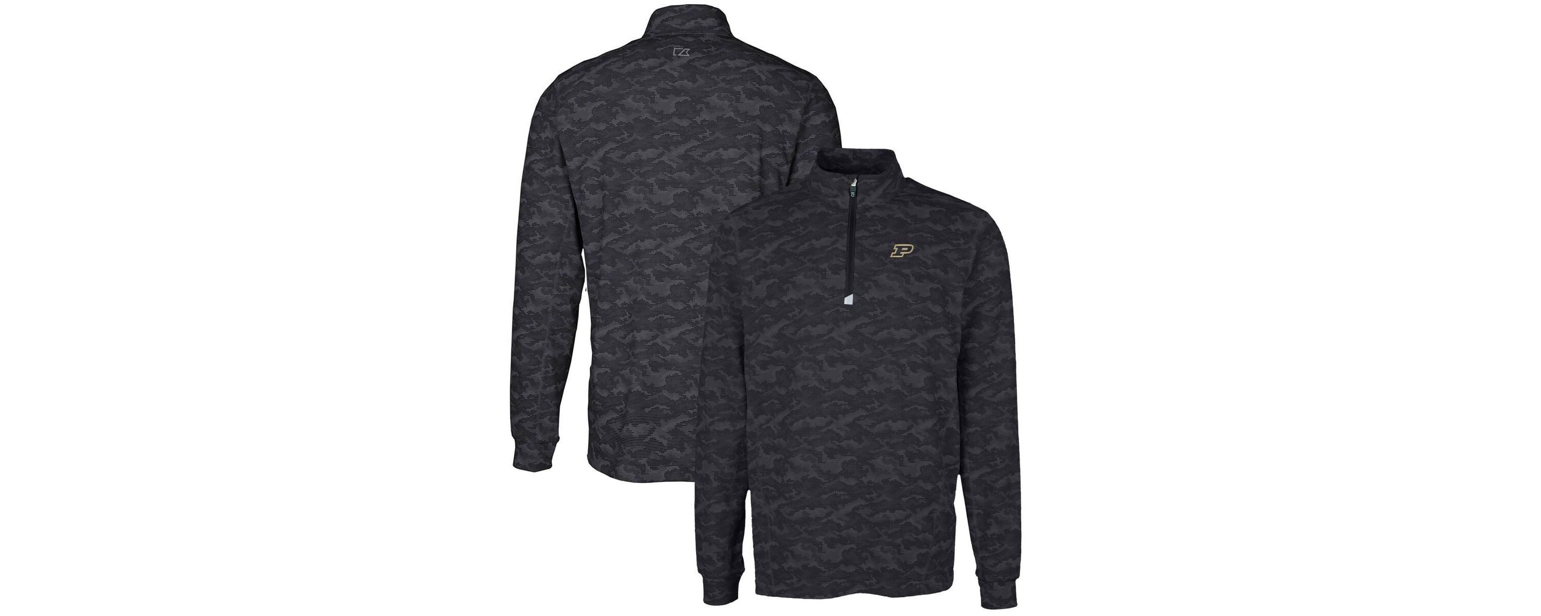NCAA Purdue Boilermakers Big & Tall Traverse Print Stretch Quarter-Zip Pullover Top