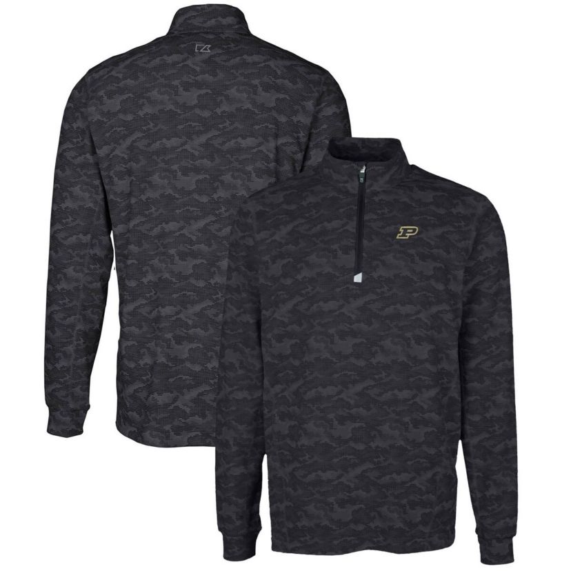 NCAA Purdue Boilermakers Big & Tall Traverse Print Stretch Quarter-Zip Pullover Top