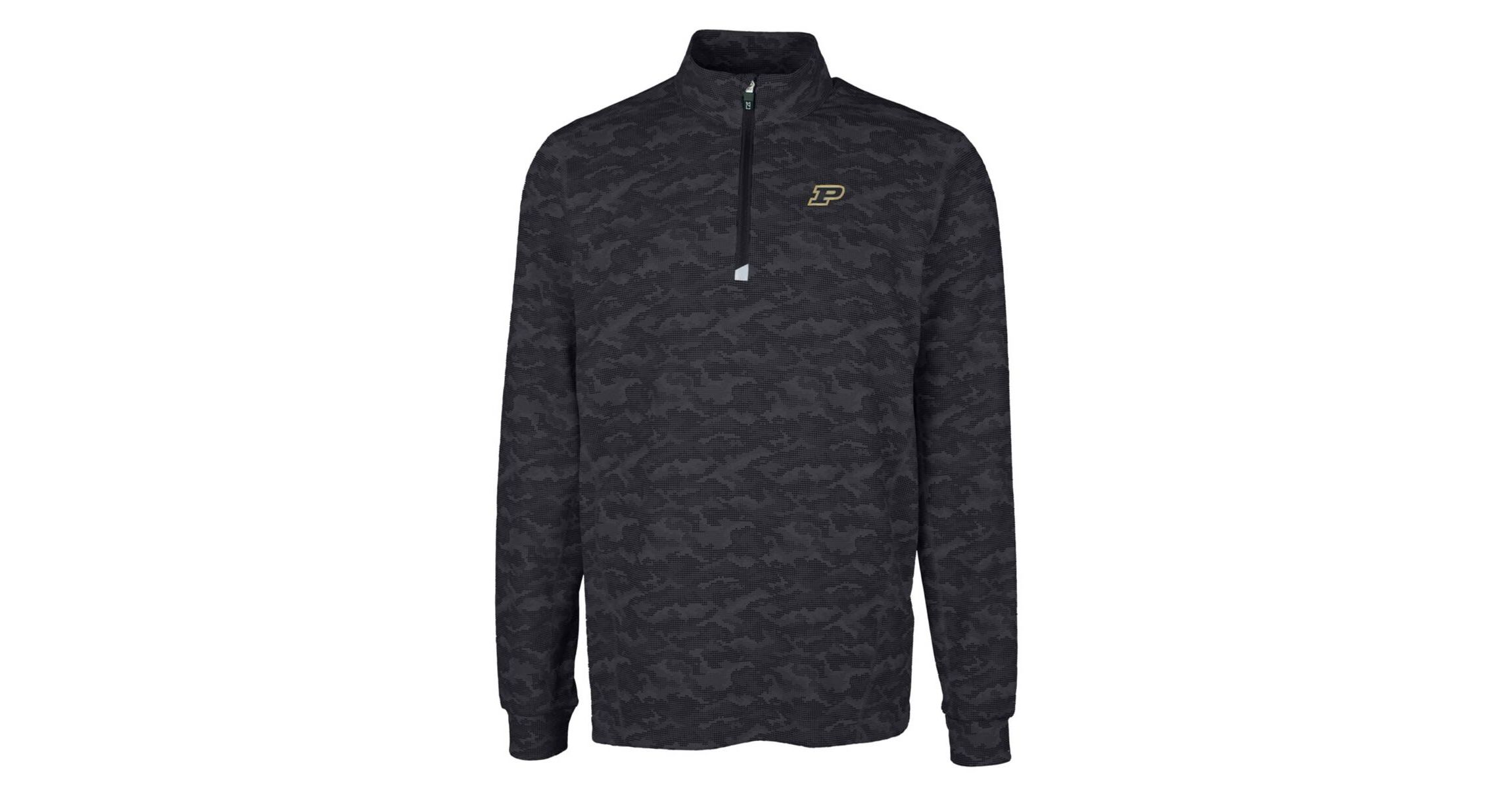 NCAA Purdue Boilermakers Big & Tall Traverse Print Stretch Quarter-Zip Pullover Top